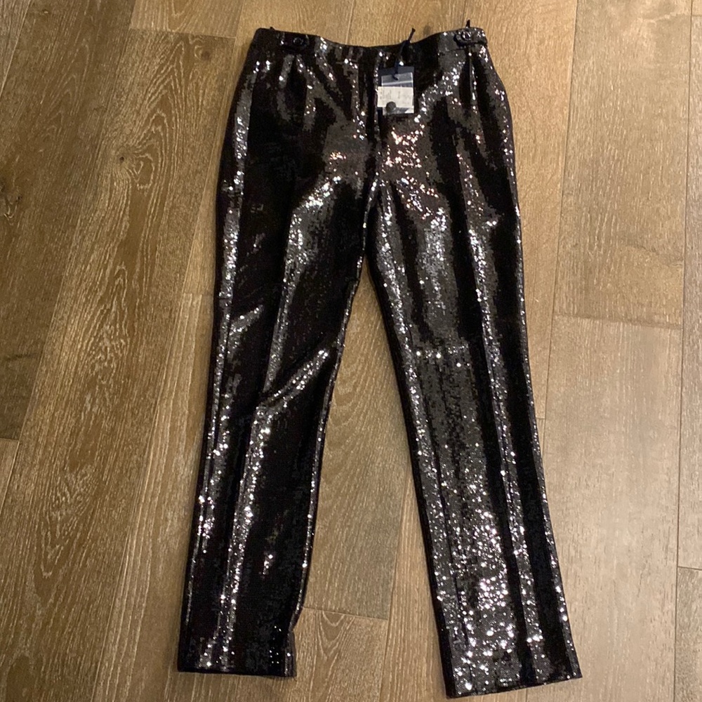 Peter Som sequin pants size 8 New with tags - shiny pewter